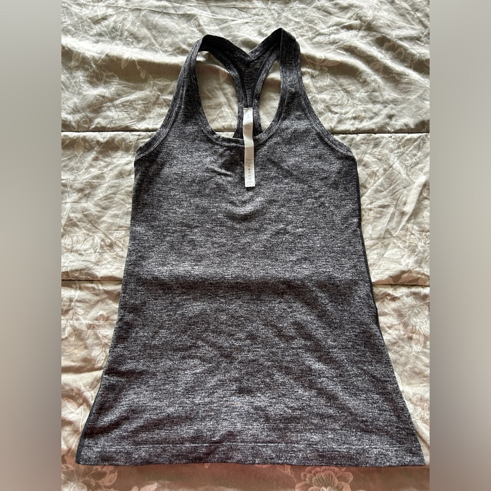 Lululemon Cool Racerback Tank Heathered Black Size 8